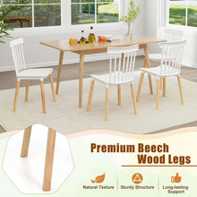 Load image into Gallery viewer, Set of 4 Windsor Dining Chairs, Modern Armless Side Kitchen Chairs with Spindle Back, Curved Seat &amp; Solid Wood Legs for Living Room, Restaurant