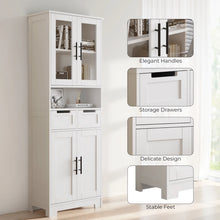 Load image into Gallery viewer, Ktaxon Wooden Bathroom Floor Cabinet with 4 Drawers &amp; 1 Cupboard for Living Room Entryway, White