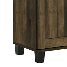 Load image into Gallery viewer, Qumbnk Wood Shoes Storage Cabinet with Handle, 3 Door Accent Cabinet for Living Room, Bedroom, Dark Brown