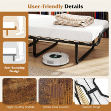 Load image into Gallery viewer, Cot Size Murphy Cabinet Bed with Mattress, 2-in-1 Folding Rollaway Guest Bed into Storage Cabinet with Lockable Wheels for Home Office