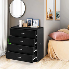 Load image into Gallery viewer, Segmart Black Chest of 4 Drawers, Wood Bedroom Furniture Chest Cabinet with Metal Handles for Kids Room