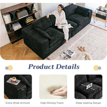 Load image into Gallery viewer, AECOJOY 110" Oversized Sofa for Living Room, 3 Seater Cloud Boneless Couch with Fluffy Seat Cushions