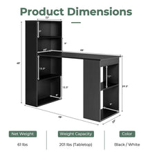 Load image into Gallery viewer, 48" Computer Desk with 6-Tier Storage Shelves, 3-in-1 Reversible Writing Desk w/ Bookshelf &amp; CPU Stand, Space-Saving Home Office Workstation