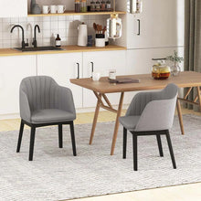 Load image into Gallery viewer, Set of 2/4 Upholstered Velvet Accent Dining Chairs with Curved Backrests, Detachable Cushion, Cozy Leisure Armchairs for Living Room