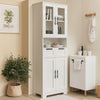 Ktaxon Wooden Bathroom Floor Cabinet with 4 Drawers & 1 Cupboard for Living Room Entryway, White