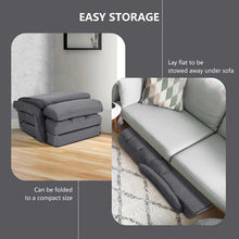 Load image into Gallery viewer, Folding Lazy Sofa Floor Chair with 6-Position Adjustable Backrest, Lumbar Pillow &amp; Armrests, Indoor Chaise Lounge Sofa for Gaming, Living Room