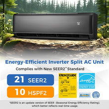 Load image into Gallery viewer, Energy Star 18000 BTU Mini Split Air Conditioner &amp; Heater, 21 SEER2 208-230V Inverter Split AC Unit with Heat Pump for Rooms up to 1250 Sq.Ft