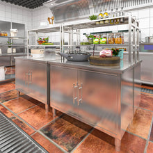 Load image into Gallery viewer, AECOJOY Stainless Steel Table with Cabinet 40"x20" Prep Table for Commercial Kitchen Countertop