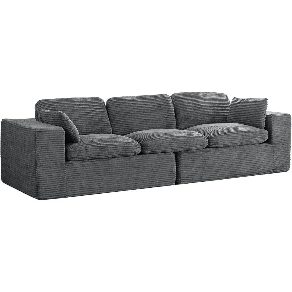 AECOJOY 110" Oversized Sofa for Living Room, 3 Seater Cloud Boneless Couch with Fluffy Seat Cushions