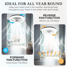 Load image into Gallery viewer, Cannonx 14 Low Profile Ceiling Fans with Lights and Remote, Modern Fandelier Ceiling Fan with Light, 6 Speeds, 3 Lighting Modes 3500K - 5500K, Flush Mount for Bedroom, LED 2200 Lumens