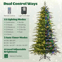 Load image into Gallery viewer, 6/7.5/9 FT Pre-lit Artificial Christmas Tree with 260/380/560 Multicolor Lights, 714/1162/1770 Branch Tips, 11 Lighting Modes, Remote &amp; Timer