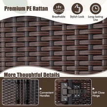 Load image into Gallery viewer, 62" Tall PE Rattan Wicker Wardrobe Closet Storage Cabinet with 2 Doors, Hanging Rod, 4 Storage Cubes, Metal Legs, Anti-tipping Device