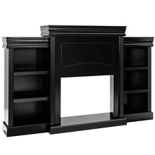 Load image into Gallery viewer, 70" Fireplace Mantel TV Stand with Storage Shelves, Freestanding Wood Media Console for 28.5" Fireplace Insert, Living Room &amp; Bedroom
