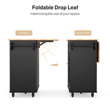 Load image into Gallery viewer, Noelse Kitchen Island with Storage, Island Table for Kitchen with Drop Leaf, Spice Rack, Towel Bar for Small Kitchens, White