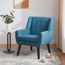 Load image into Gallery viewer, HUIMO Accent Chair, Button - Tufted Upholstered Living Room Chairs, Mid Century Modern Comfy Reading Chairs for Bedroom, Living Room, Beige