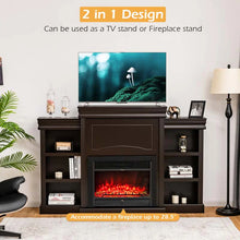 Load image into Gallery viewer, 70" Fireplace Mantel TV Stand with Storage Shelves, Freestanding Wood Media Console for 28.5" Fireplace Insert, Living Room &amp; Bedroom