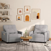Load image into Gallery viewer, Lofka Chair Bed, Convertible Sofa Bed Couch Recliner Single Bed for Living Room/Office/Bedroom, Light Gray