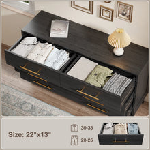 Load image into Gallery viewer, Noelse 3 Piece Bedroom Furniture Set, 6 Drawer Dresser with 2 Nightstands, Modern Wood Storage Organizer with Metal Handles for Bedroom, Living Room, Black