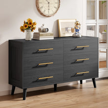 Load image into Gallery viewer, Bedroom Furniture Set - Includes Queen Bed Frame, Nightstands Set of 2, 5 - Drawer Dresser &amp; Double Wide 6 - Drawer Dresser - Modern Storage Solution for Stylish Home Decor, Black