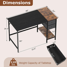 Load image into Gallery viewer, Tangkula 48" Writing Desk with Spacious Tabletop for Home Office