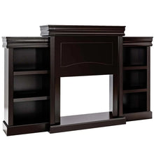 Load image into Gallery viewer, 70" Fireplace Mantel TV Stand with Storage Shelves, Freestanding Wood Media Console for 28.5" Fireplace Insert, Living Room &amp; Bedroom