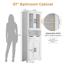 Load image into Gallery viewer, Ktaxon Wooden Bathroom Floor Cabinet with 4 Drawers &amp; 1 Cupboard for Living Room Entryway, White