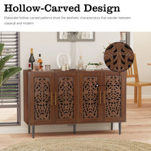 Load image into Gallery viewer, HLR 48" Accent Cabinet with 4 Doors, Vintage Hollow Carving Storage Credenza, Sideboards and Buffets Cabinet for Living Room, Kitchen, Dining Room, Entryway