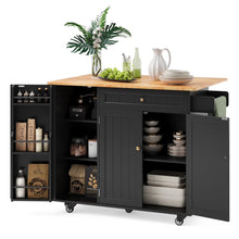 Load image into Gallery viewer, Noelse Kitchen Island with Storage, Island Table for Kitchen with Drop Leaf, Spice Rack, Towel Bar for Small Kitchens, White