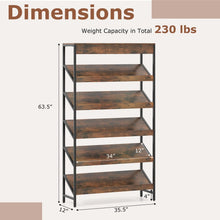 Load image into Gallery viewer, Tangkula 6-Tier Tall Freestanding Bookshelf with Angled Shelves for Home Office - 1