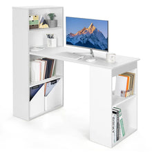 Load image into Gallery viewer, 48" Computer Desk with 6-Tier Storage Shelves, 3-in-1 Reversible Writing Desk w/ Bookshelf &amp; CPU Stand, Space-Saving Home Office Workstation