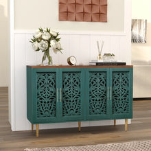 Load image into Gallery viewer, HLR 48" Accent Cabinet with 4 Doors, Vintage Hollow Carving Storage Credenza, Sideboards and Buffets Cabinet for Living Room, Kitchen, Dining Room, Entryway