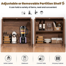 Load image into Gallery viewer, Hommpa Sideboard Buffet Cabinet Rattan Kitchen Storage Organizer with 5 - Position Adjustable Shelf &amp; 2 Doors Boho Farmhouse Accent Cabinets TV Console for Living Dining Room Coffee Bar