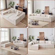 Load image into Gallery viewer, 104" Corduroy Modular L-Shaped Sectional Sofa, 4-Piece Foam-Filled Floor Couch Set for Living Room or Bedroom