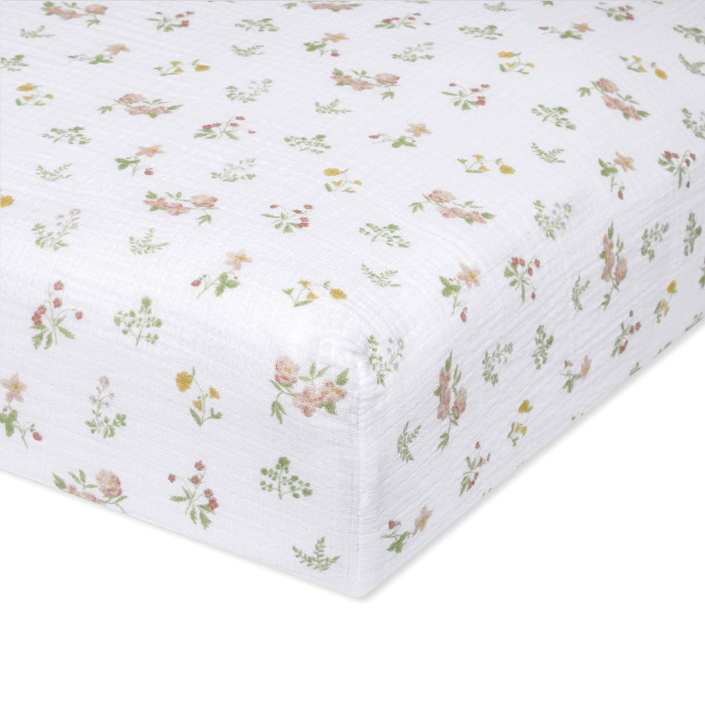 Aden + Anais Essentials Cotton Muslin Crib Sheet in Country Floral