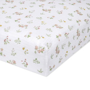 Aden + Anais Essentials Cotton Muslin Crib Sheet in Country Floral