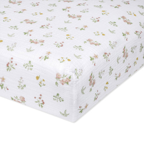 Aden + Anais Essentials Cotton Muslin Crib Sheet in Country Floral