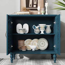 Load image into Gallery viewer, HLR 48" Accent Cabinet with 4 Doors, Vintage Hollow Carving Storage Credenza, Sideboards and Buffets Cabinet for Living Room, Kitchen, Dining Room, Entryway