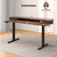 Load image into Gallery viewer, Electric Standing Desk with 2 Drawers, 3 Memory Positions, 63" x 24" Height Adjustable Electric Sit Stand Desk for Home Office Bedroom