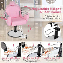 Load image into Gallery viewer, Reclining Barber Chair, 360° Swivel Salon Chair with Heavy Duty Hydraulic Pump, Adjustable Height &amp; Headrest for Hair Styling, Makeup, Tattoo