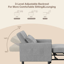 Load image into Gallery viewer, Lofka Chair Bed, Convertible Sofa Bed Couch Recliner Single Bed for Living Room/Office/Bedroom, Light Gray