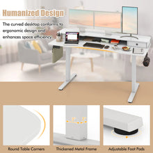 Load image into Gallery viewer, Electric Standing Desk with 2 Drawers, 3 Memory Positions, 63" x 24" Height Adjustable Electric Sit Stand Desk for Home Office Bedroom