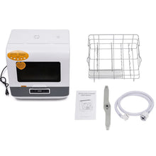Load image into Gallery viewer, 110V 800W Countertop Dishwasher - Stainless Steel, 3 Wash Modes + Fruit Wash, Touch Control, Space - Saving, Ideal for Small Kitchens &amp; Rvs