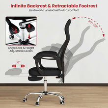 Load image into Gallery viewer, Mesh Office Chair Ergonomic Desk Chair with Footrest and Tilting Backrest, High Back Recliner Swivel Task Chair for Home Office