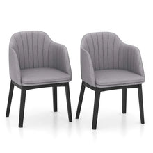 Load image into Gallery viewer, Set of 2/4 Upholstered Velvet Accent Dining Chairs with Curved Backrests, Detachable Cushion, Cozy Leisure Armchairs for Living Room