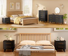 Load image into Gallery viewer, Bedroom Furniture Set - Includes Queen Bed Frame, Nightstands Set of 2, 5 - Drawer Dresser &amp; Double Wide 6 - Drawer Dresser - Modern Storage Solution for Stylish Home Decor, Black