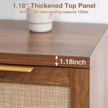 Load image into Gallery viewer, Hommpa Sideboard Buffet Cabinet Rattan Kitchen Storage Organizer with 5 - Position Adjustable Shelf &amp; 2 Doors Boho Farmhouse Accent Cabinets TV Console for Living Dining Room Coffee Bar