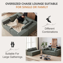Load image into Gallery viewer, 104 - Inch Corduroy Modular L Shaped Sectional Sofa, Luxury Floor Couch Set, Upholstered Indoor Furniture, Foam - Filled Compressed Sofa for Living Room, Bedroom, 4 PC Free Combination ?