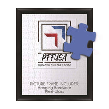 Load image into Gallery viewer, Puzzle Frame | Picture Frame | Poster Frame | 1.25 inch Black MDF Frame | Plexi Glass and Hanging Hardware Included (11.7x15.6)
