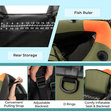 Load image into Gallery viewer, Inflatable Fishing Float Tube, 350LBS Portable Belly Boat with Rod Rack Basket, Fish Finder Holder, Fish Ruler, 3 Storage Boxes &amp; Pump