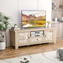 Load image into Gallery viewer, 55" Retro TV Stand for 60 Inch TVs, TV Console Cabinet Entertainment Center with Mirror Doors, Drawer Open Shelf, Cable Hole